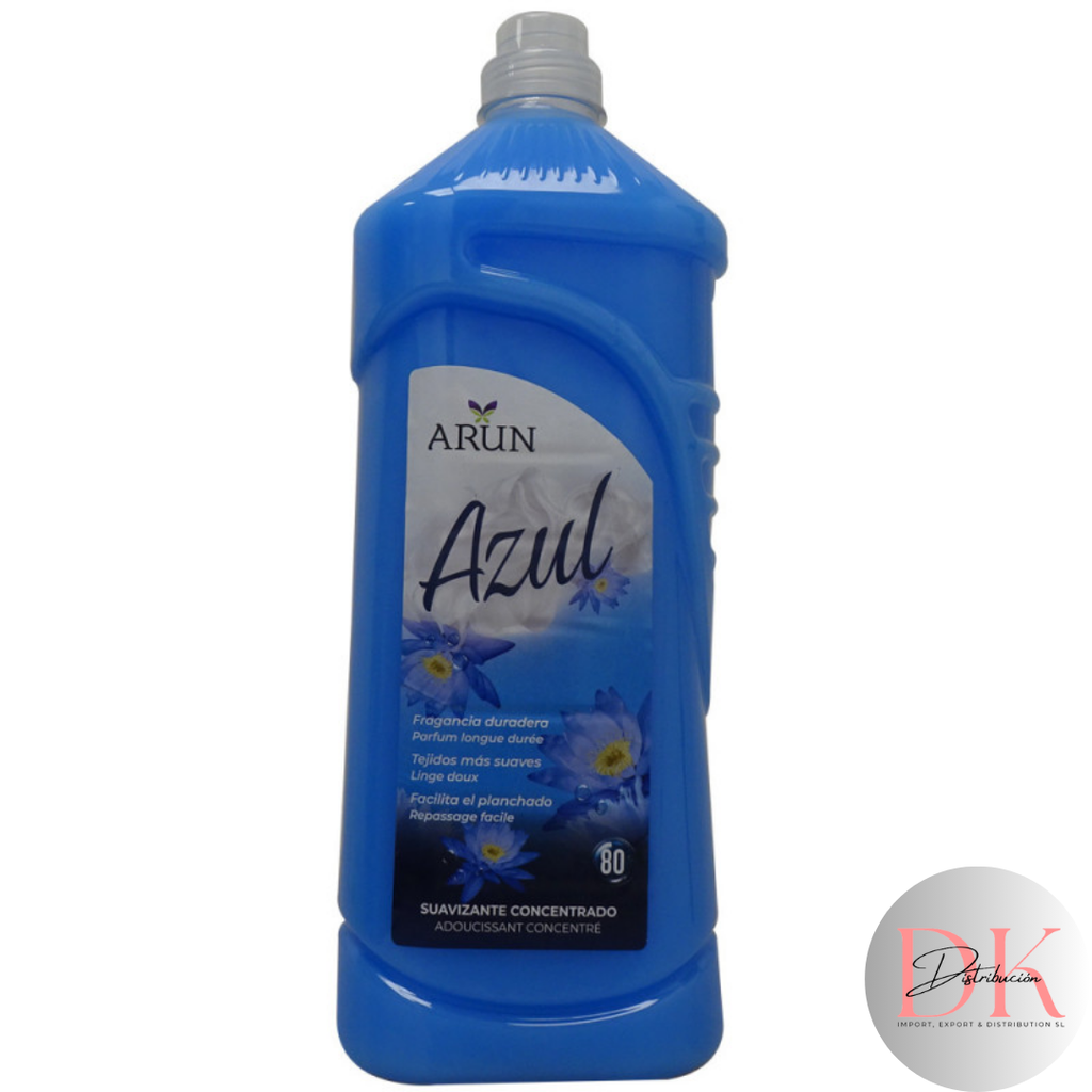 Arun suavizante concentrado 80 dosis 2 L. Azul.