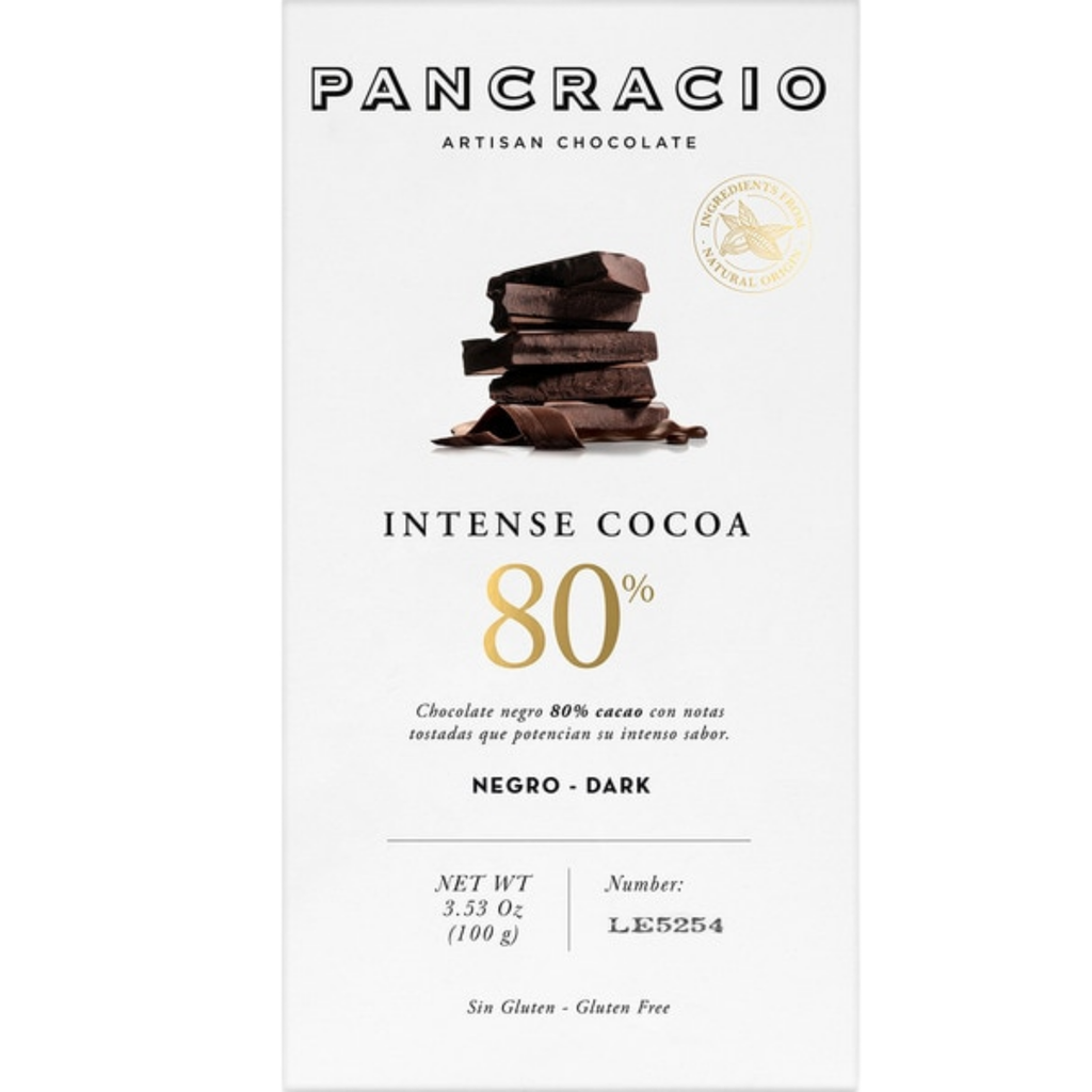 Pancracio- Tableta Intense Cocoa 80%- Chocolate negro