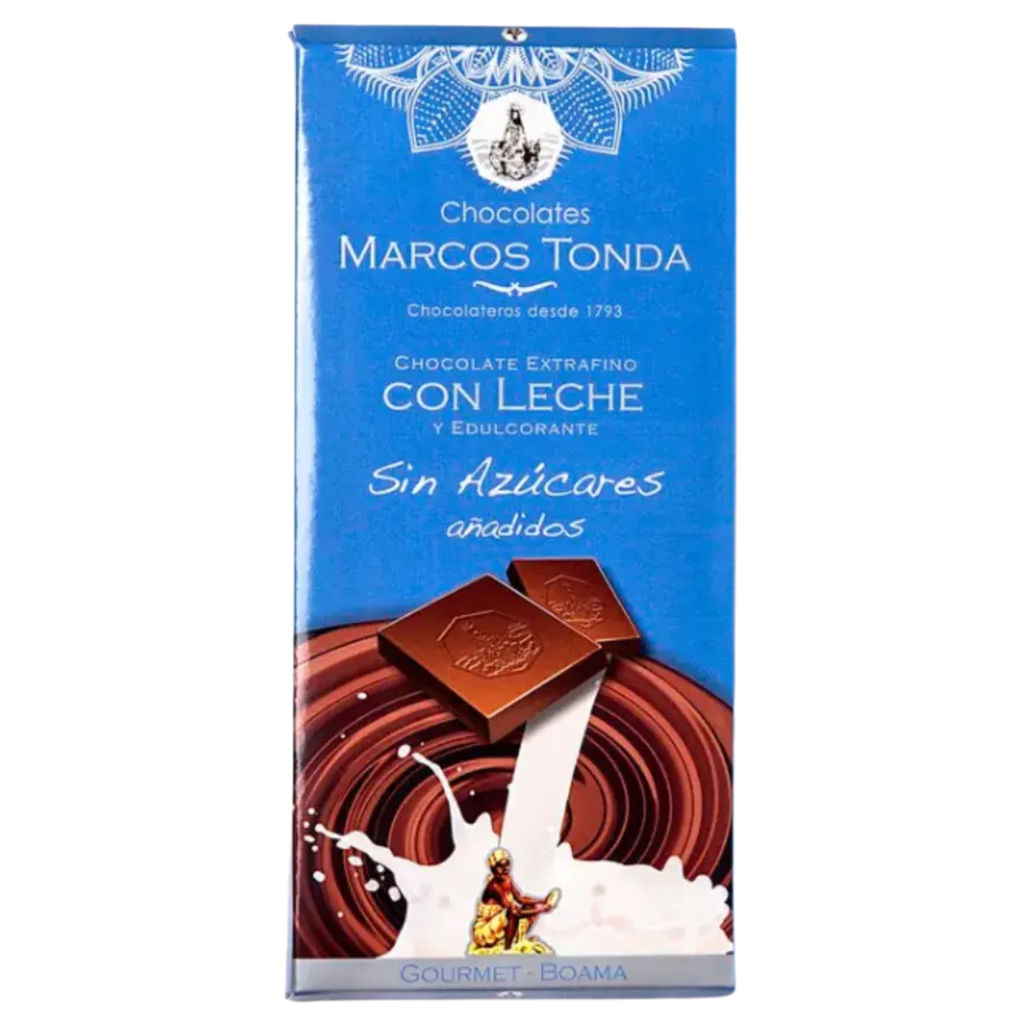 chocolate con Leche sin azúcar gourmet tableta 125g