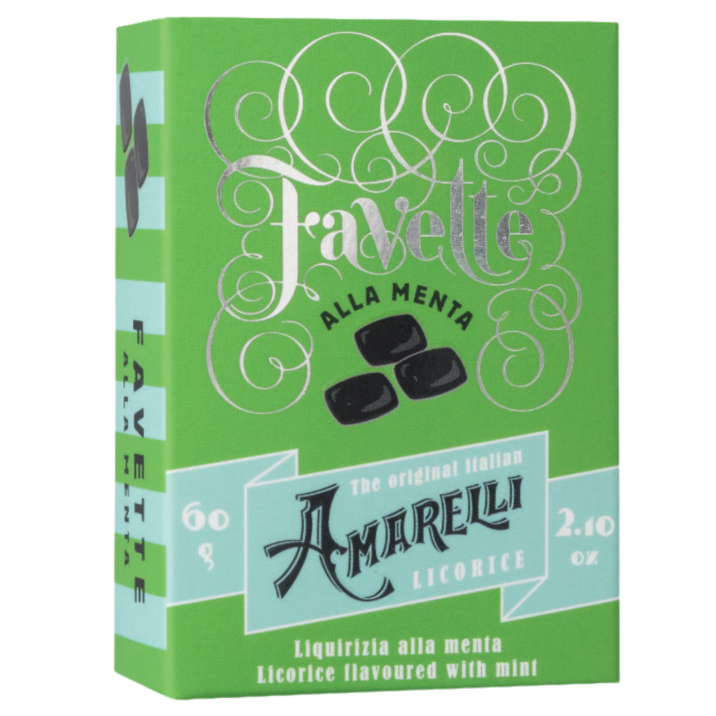 La Liquirizia Amareli- Favette Alla Menta Regaliz aromatizado con menta 60g