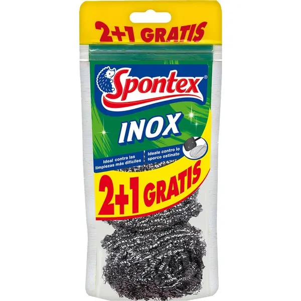 SPONTEX ESTROPAJO INOX BLISTER (2+1)