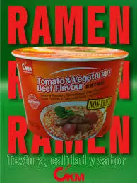 Ramen Instantáneo en bote – Sabor Tomate y Ternera Apto para Vegetariano – Noodles 