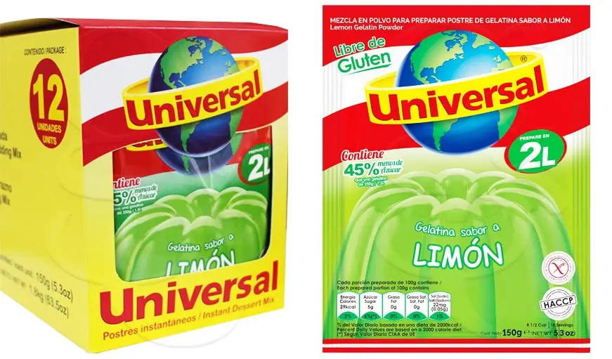 GELATINA LIMON 250G UNIVERSAL 