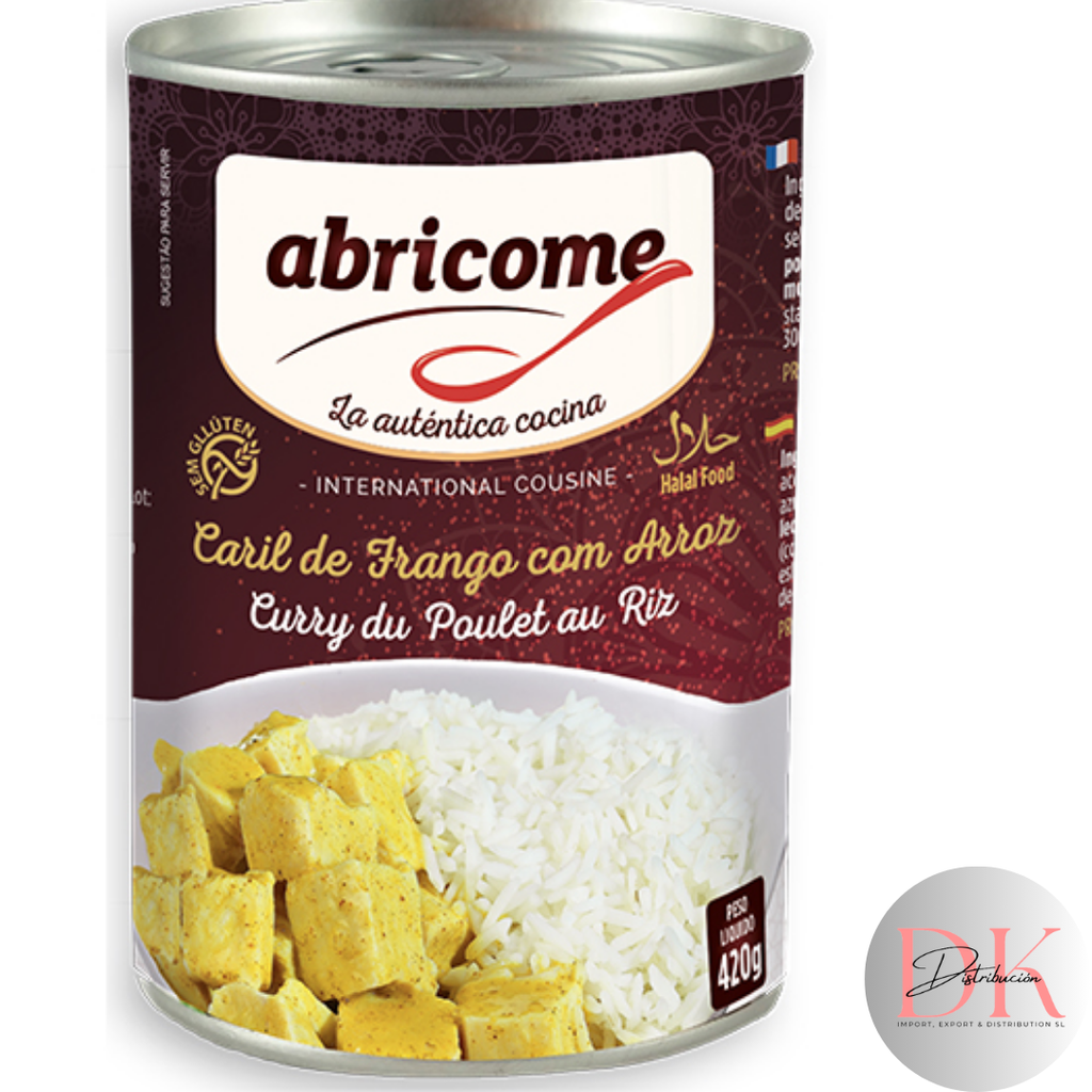 Lata halal pollo al curry con arroz