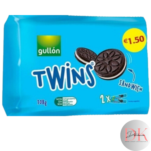 [L2422] Twins azul 308g. Pack  2 rulos 145g divisibles. GULLON PVP1,5