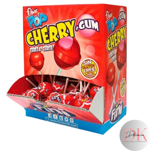 [FIN040] Finipop Cherry + gum 100 unidades