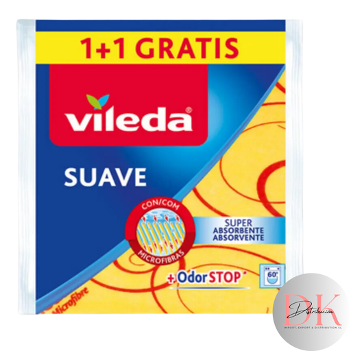 [TR1222] Vileda Bayeta Suave Microfibras 1+1 Amarilla Stop Olores