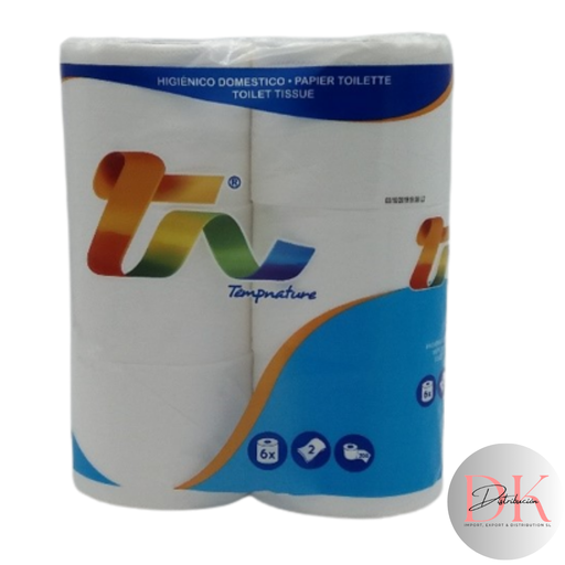 [PAM05] Higiénico doméstico 6 rollos-doble capa-300 servicios. 14 unidades