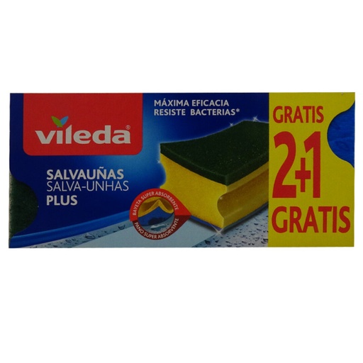 [TR7040] Vileda estropajo 1+1. Salvauñas antibacterias.