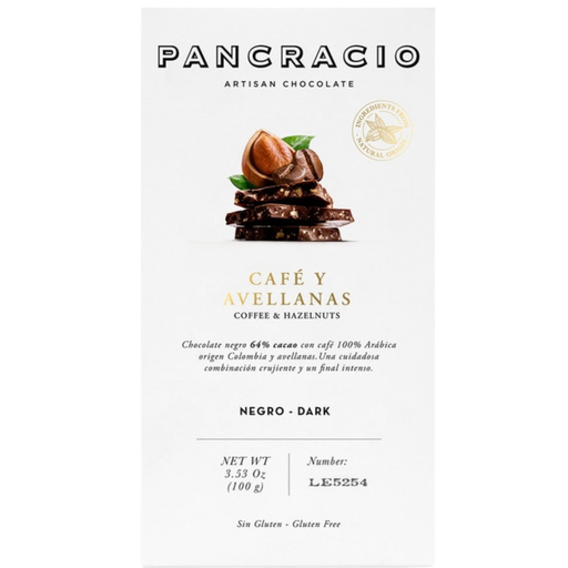 [PT38] Pancracio- Tableta Café con Avellanas- Chocolate negro