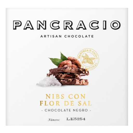 [PT042] Pancracio- Mini Tableta NIBS con flor de Sal- Chocolate negro