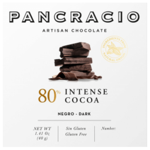 [PT036] Pancracio- Mini Tableta Intense Cocoa 80%- Chocolate negro